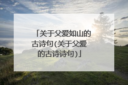 关于父爱如山的古诗句(关于父爱的古诗诗句)