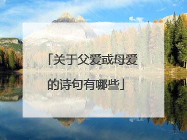 关于父爱或母爱的诗句有哪些