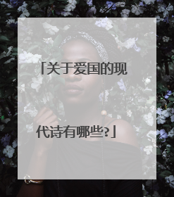 关于爱国的现代诗有哪些?