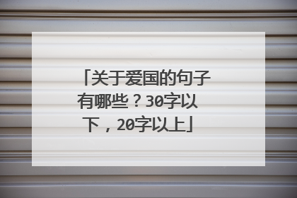 关于爱国的句子有哪些?30字以下,20字以上