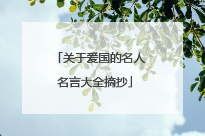 关于爱国的名人名言大全摘抄
