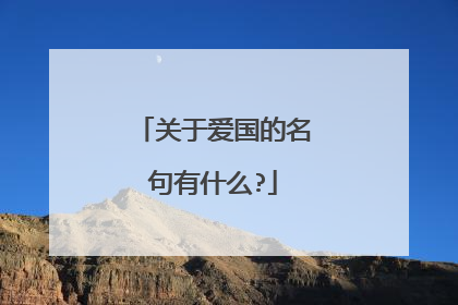 关于爱国的名句有什么?