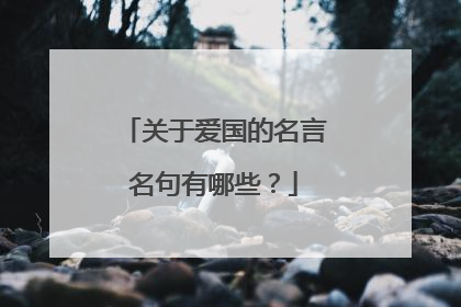 关于爱国的名言名句有哪些?