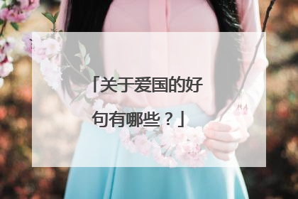 关于爱国的好句有哪些?