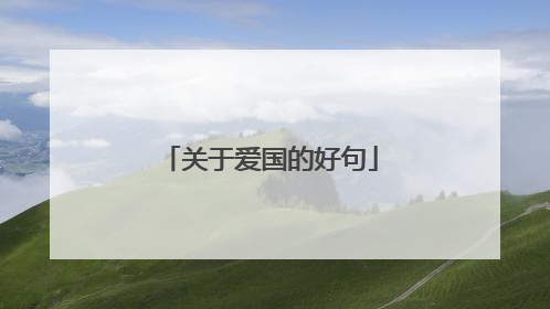 关于爱国的好句