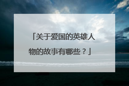 关于爱国的英雄人物的故事有哪些?