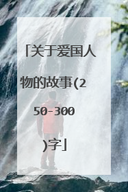 关于爱国人物的故事(250-300)字