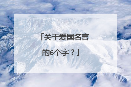 关于爱国名言的6个字?