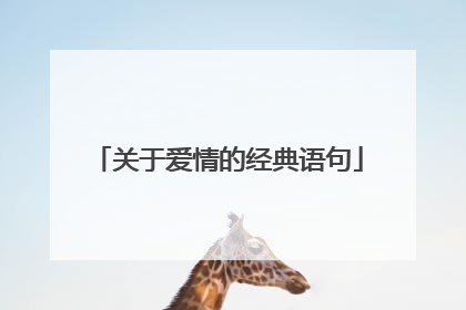 关于爱情的经典语句