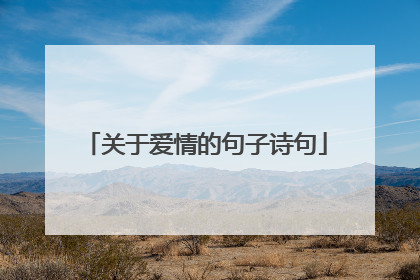 关于爱情的句子诗句