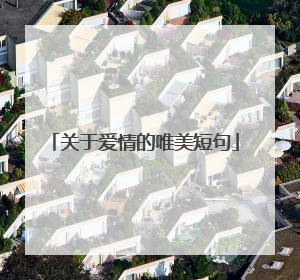 关于爱情的唯美短句