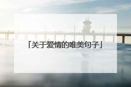 关于爱情的唯美句子