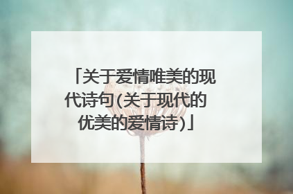 关于爱情唯美的现代诗句(关于现代的优美的爱情诗)