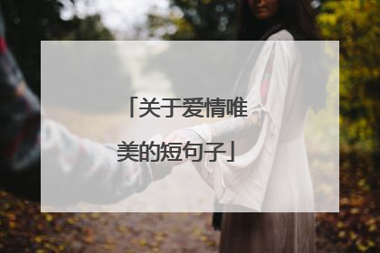 关于爱情唯美的短句子