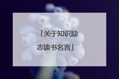 关于知识励志读书名言