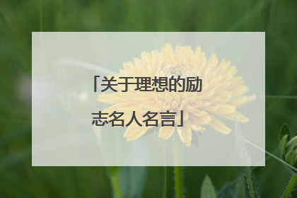 关于理想的励志名人名言