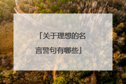 关于理想的名言警句有哪些