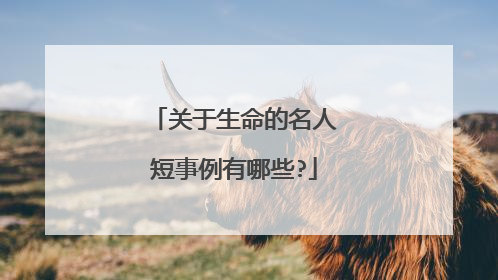 关于生命的名人短事例有哪些?