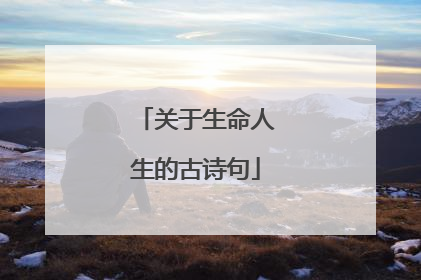 关于生命人生的古诗句