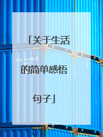 关于生活的简单感悟句子