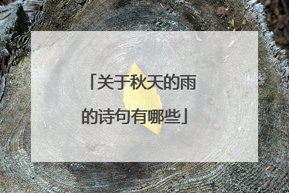 关于秋天的雨的诗句有哪些