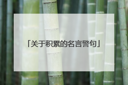 关于积累的名言警句