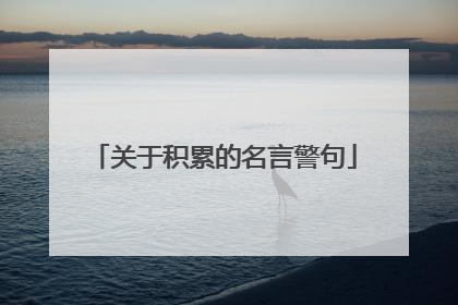 关于积累的名言警句