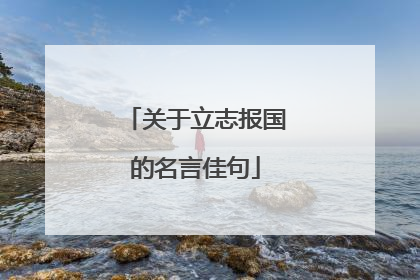 关于立志报国的名言佳句