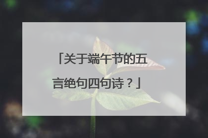 关于端午节的五言绝句四句诗?