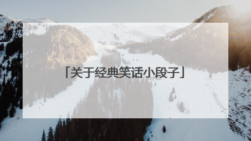 关于经典笑话小段子
