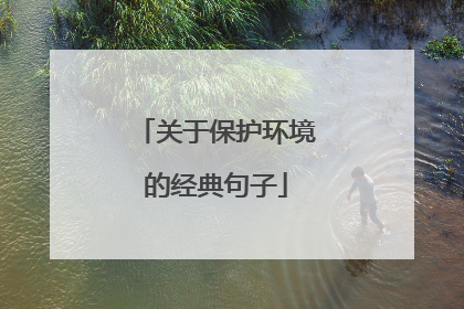 关于保护环境的经典句子