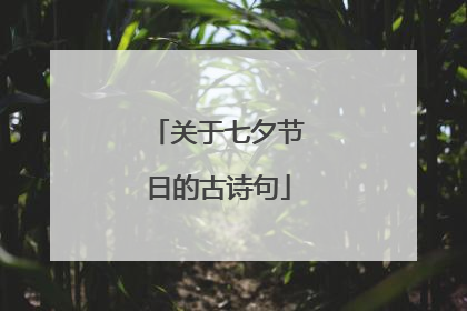 关于七夕节日的古诗句