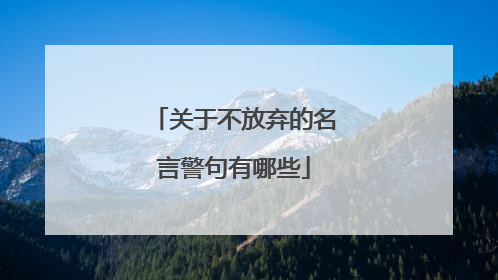 关于不放弃的名言警句有哪些