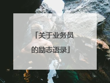关于业务员的励志语录