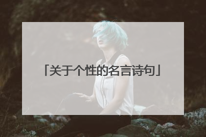 关于个性的名言诗句