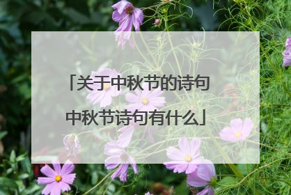 关于中秋节的诗句 中秋节诗句有什么
