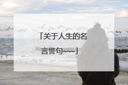 关于人生的名言警句~~~