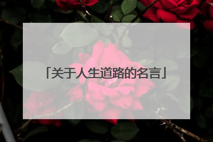 关于人生道路的名言