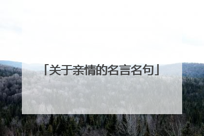 关于亲情的名言名句