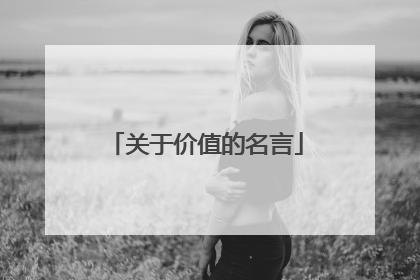 关于价值的名言