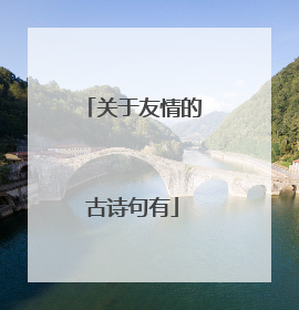 关于友情的古诗句有