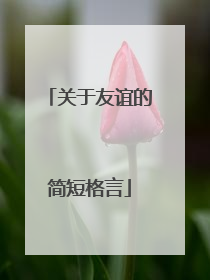 关于友谊的简短格言
