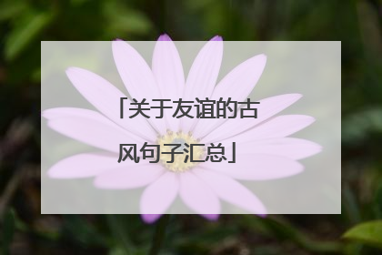 关于友谊的古风句子汇总