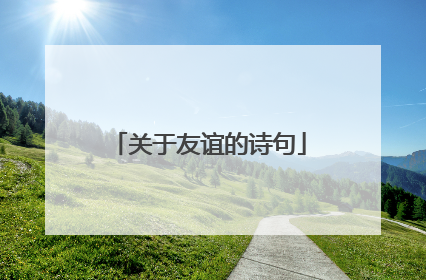 关于友谊的诗句