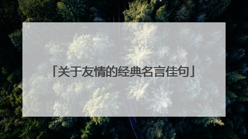 关于友情的经典名言佳句