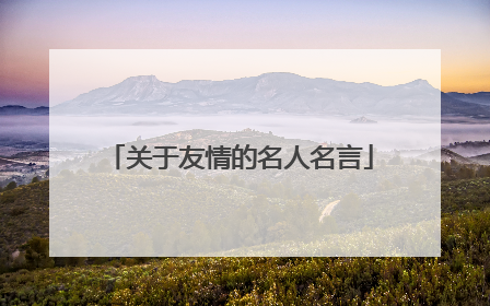 关于友情的名人名言
