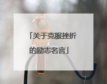 关于克服挫折的励志名言