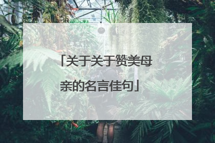 关于关于赞美母亲的名言佳句