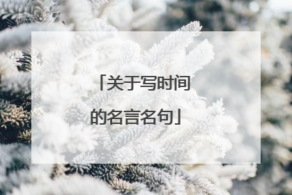 关于写时间的名言名句