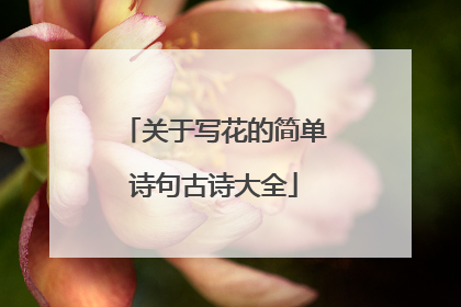 关于写花的简单诗句古诗大全